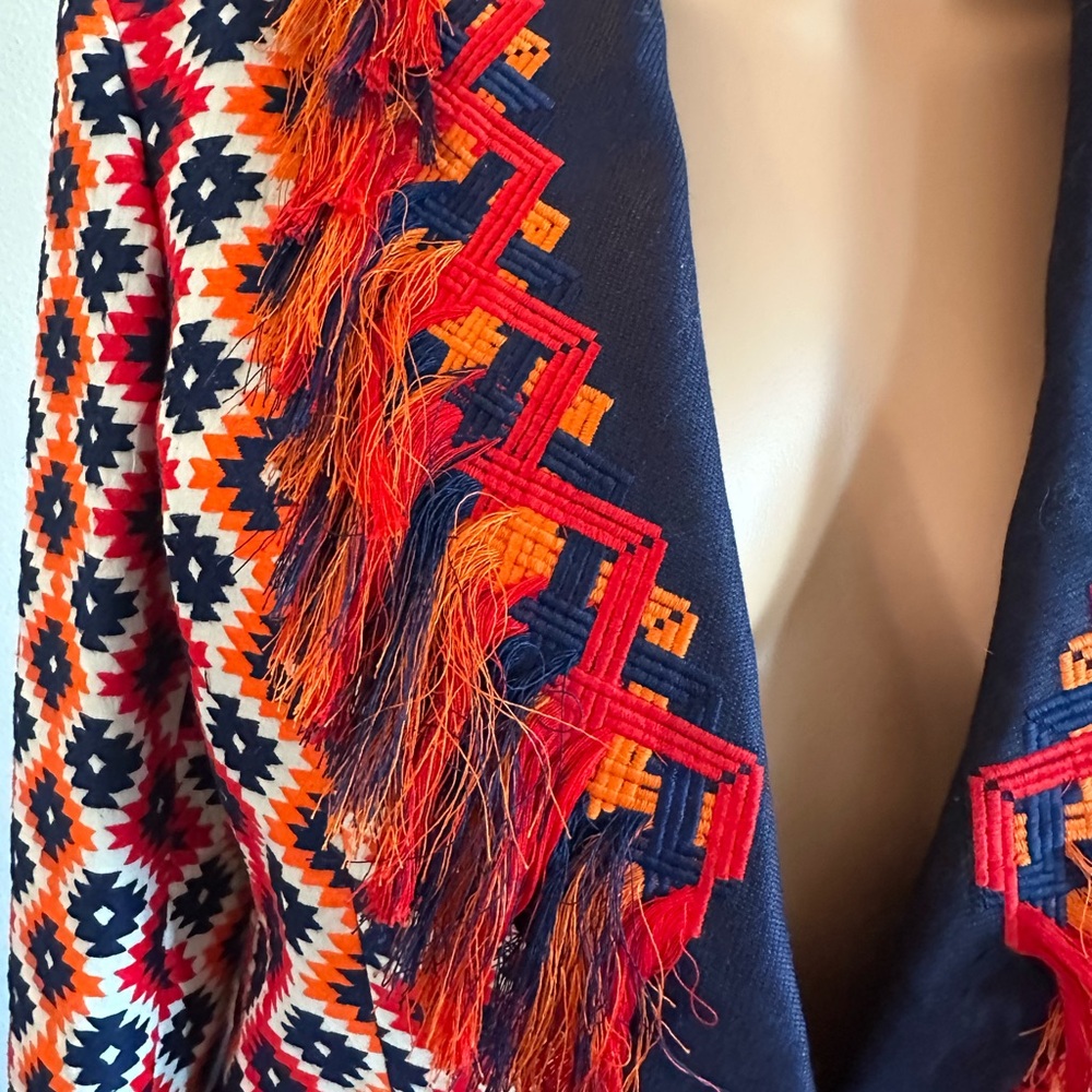 Stylish Geometric Patterned Jacket - dark blue an… - image 5